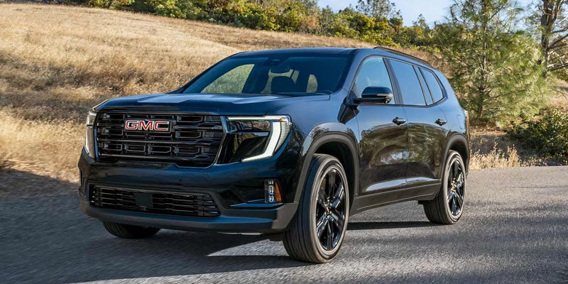Front three-quarter view of the 2026 GMC Acadia highlighting its premium exterior design in Dublin, GA