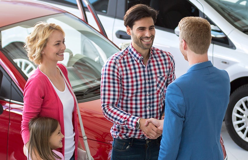 Customer getting car keys
